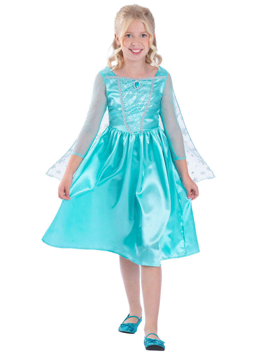 Ice Princess Costume Blue Elsa Dress for Girls