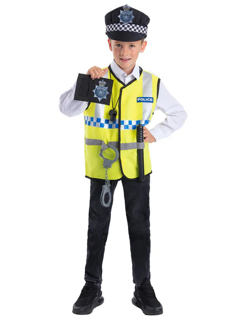 UK Police Kit with Vest Hat and 5 Pieces Toy Accessories 4