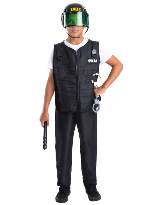 Swat Costume with Vest Hat and 4 Piece Toy Set 1