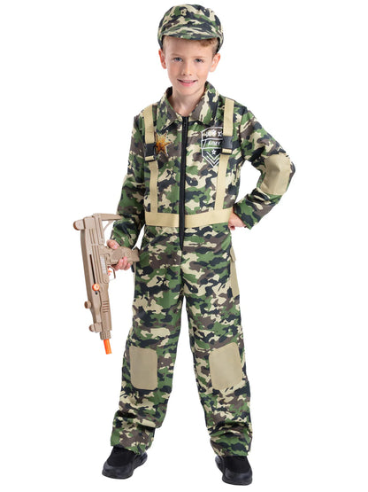 Army Costume Camo with Hat for Kids 3