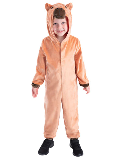 Capybara Costume Kids Jumpsuit with Hood 4