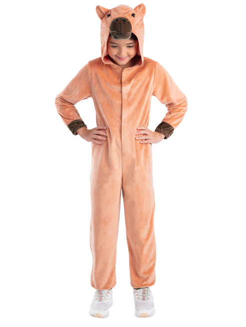 Capybara Costume Kids Jumpsuit with Hood 1