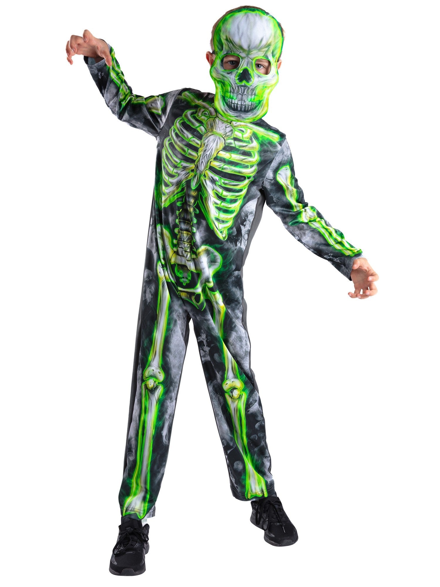 Glow Skeleton Costume with Mask for Kids 1
