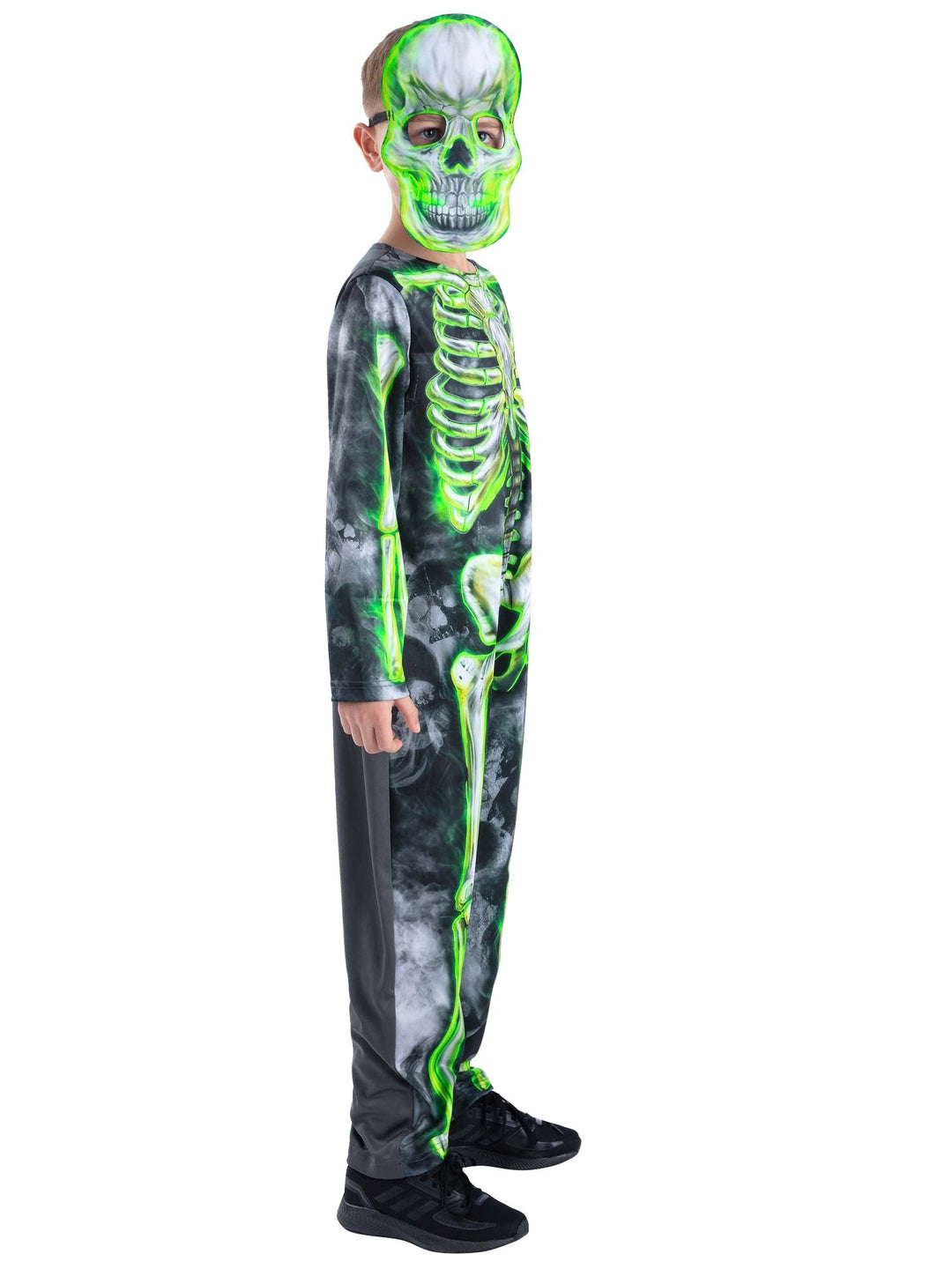 Glow Skeleton Costume with Mask for Kids