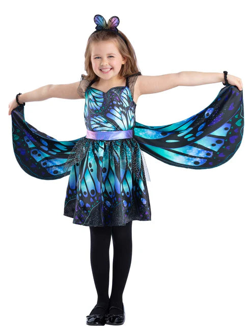 Dark Butterfly Costume Dress with Wings and Headband 4