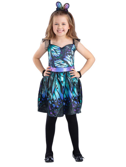 Dark Butterfly Costume Dress with Wings and Headband 2