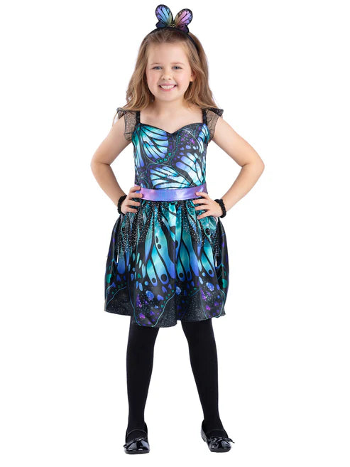 Dark Butterfly Costume Dress with Wings and Headband 2