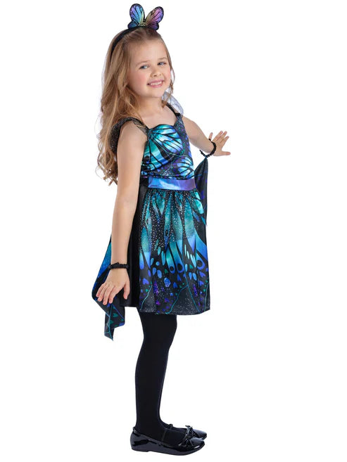 Dark Butterfly Costume Dress with Wings and Headband 5
