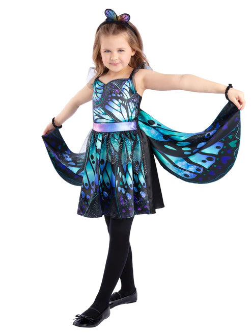 Dark Butterfly Costume Dress with Wings and Headband 1
