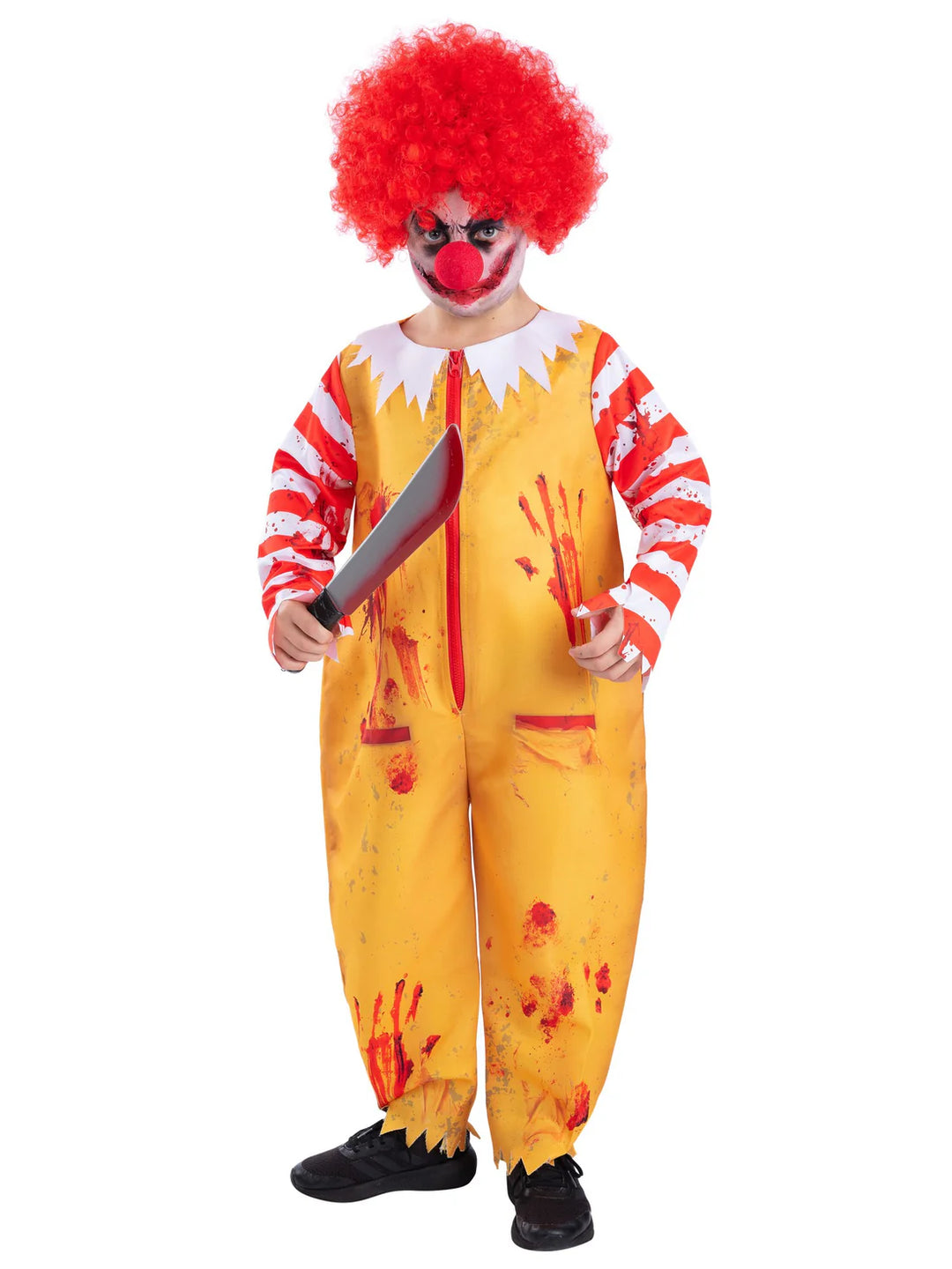 Zombie Clown Costume with Wig for Kids