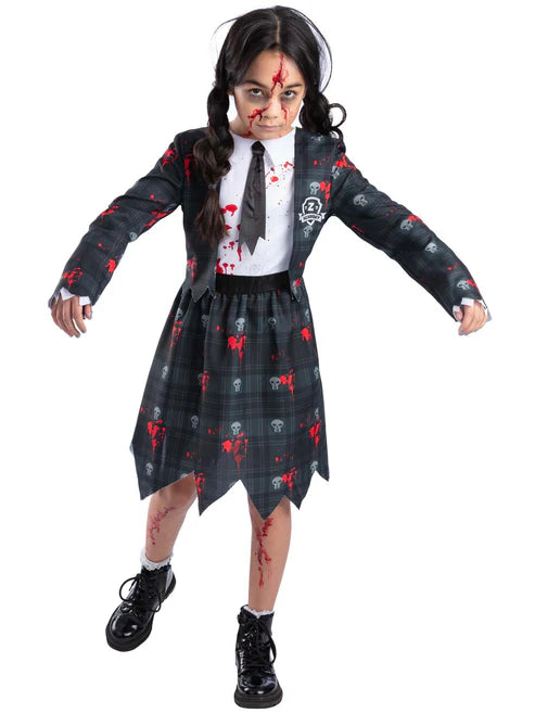 School Girl Ghoul Academy Costume Wednesday Addams Zombie Costume for Girls 1