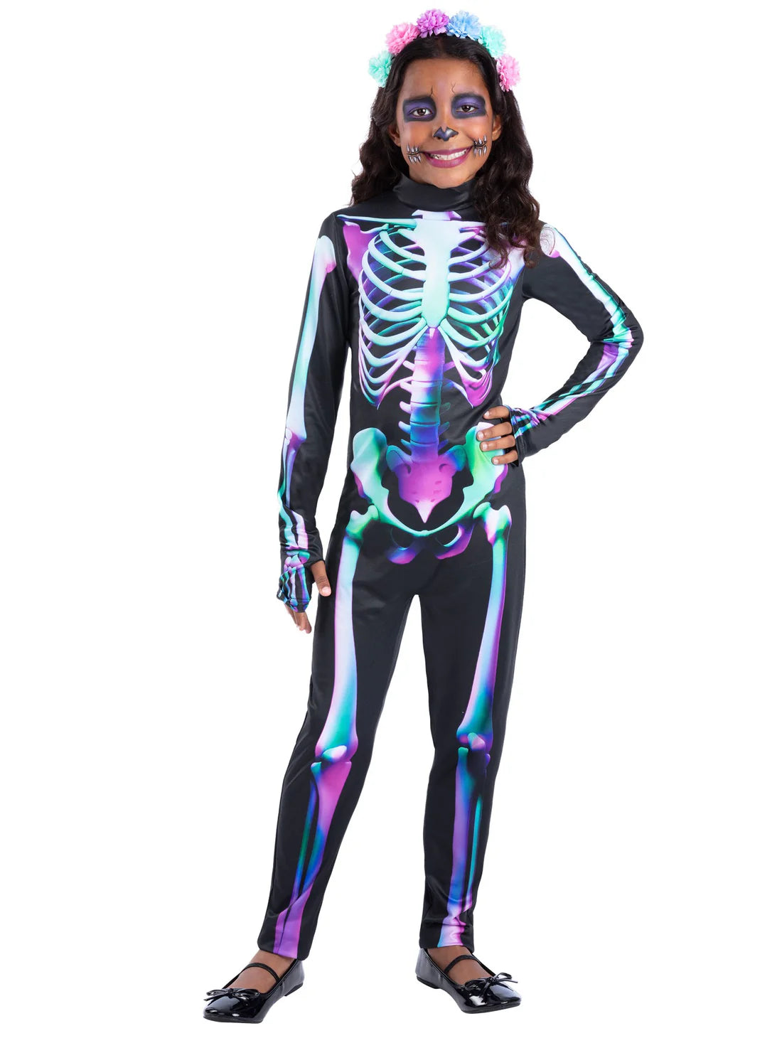 Bright Bones Skeleton Costume for Girls 2