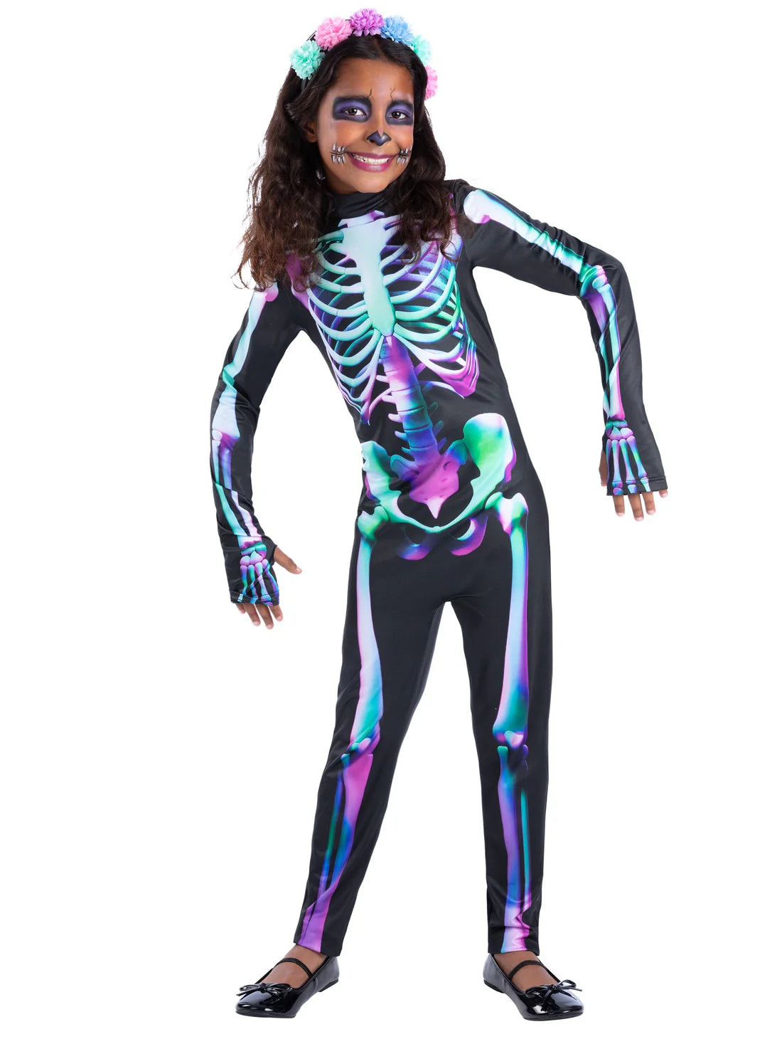 Bright Bones Skeleton Costume for Girls 1
