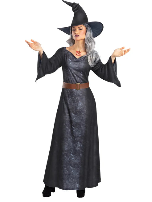 Sorceress Costume Ladies Dress Cape Hat 1