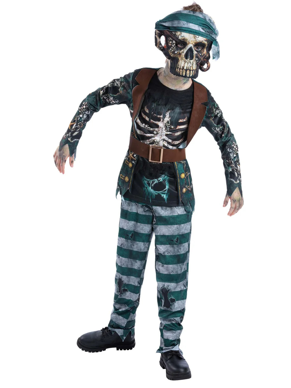 Skeleton Pirate Deck Hand Costume for Kids 2