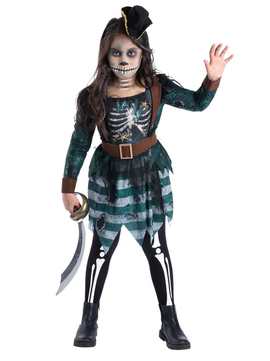 Skeleton Pirate Maiden Costume Dress Belt Hat 2
