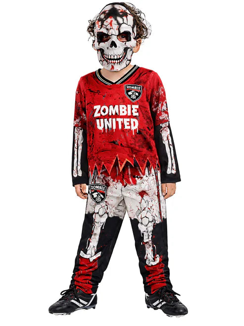Zombie United Footballer Skeleton Costume for Boys 1