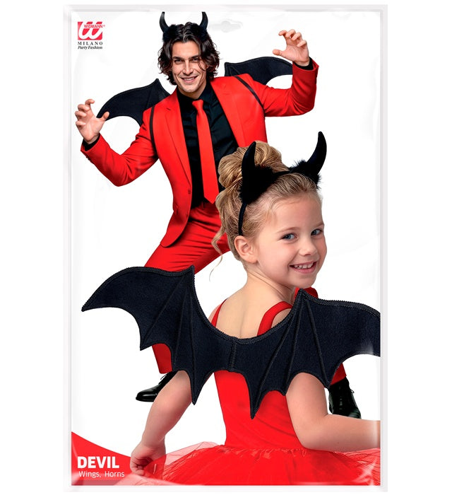 Black Devil Dress-Up Set  Wings, Horns 