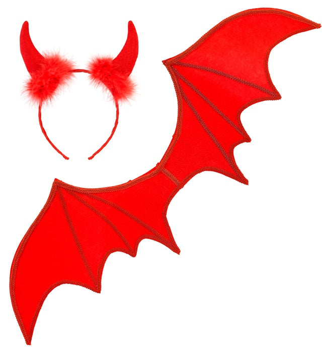 Red Devil Dress-Up Set  Wings, Horns 
