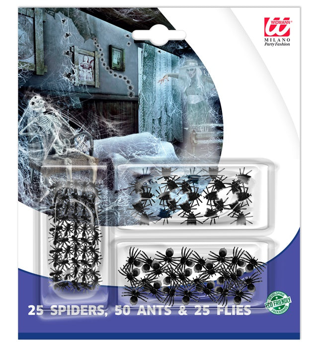 Set Of 50 Ants, 25 Spiders And 25Flies