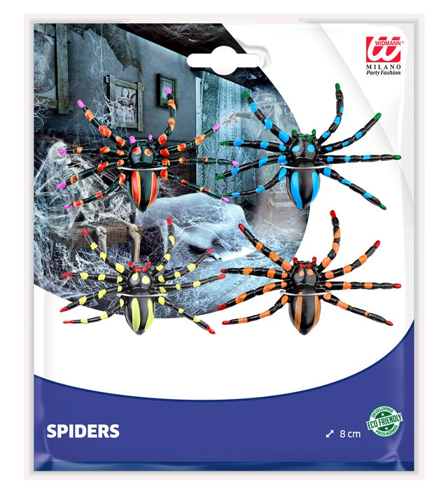 Set Of 4 Color Spiders 7,5 Cm - 4 Colors Ass.
