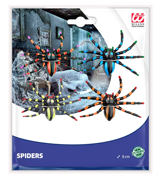 Set Of 4 Color Spiders 7,5 Cm - 4 Colors Ass.