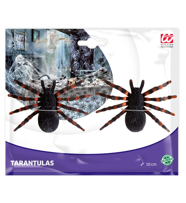 2 Flocked Tarantulas 10 Cm