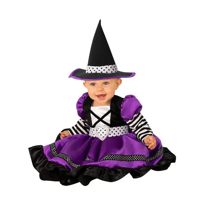 Witch Toddler Costume Purple Black Dress 1