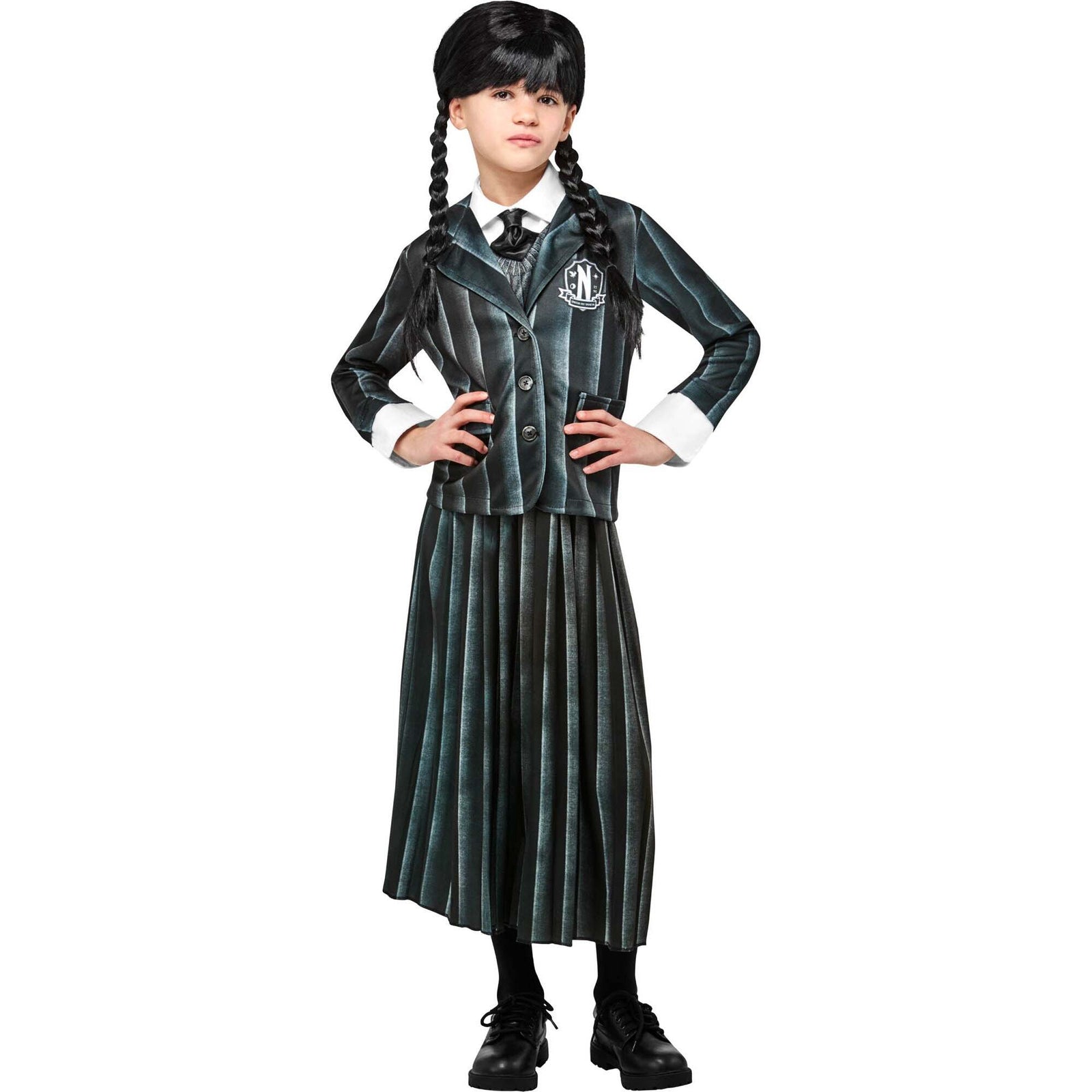 Wednesday Addams Costume Girls Nevermore School Uniform 1