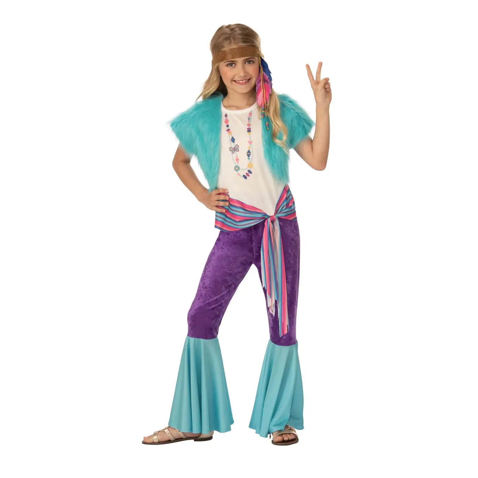 Hippy Girl Costume Woodstock Festival Child 1