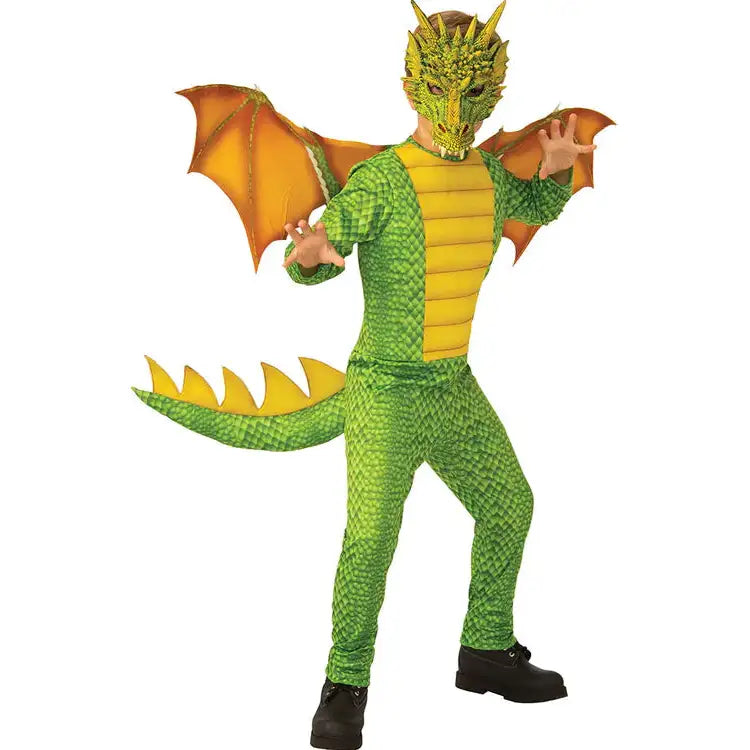 Dragon Green Child Costume 3D Mask and Scales 1