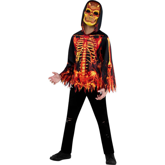 Fire Devil Boys Costume Flame Skeleton 1
