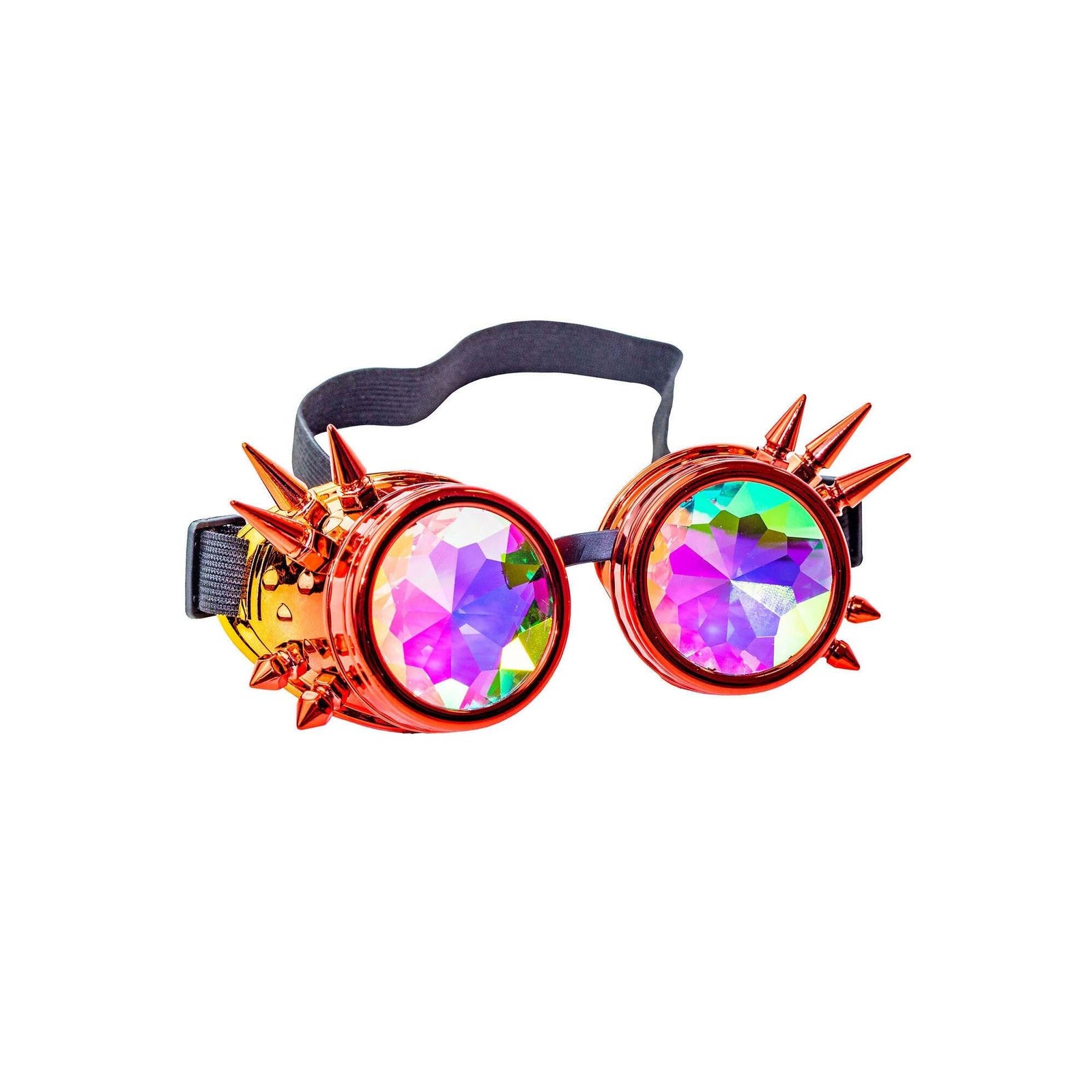 Kaleidoscope Goggles Red Orange Steampunk Glasses 1