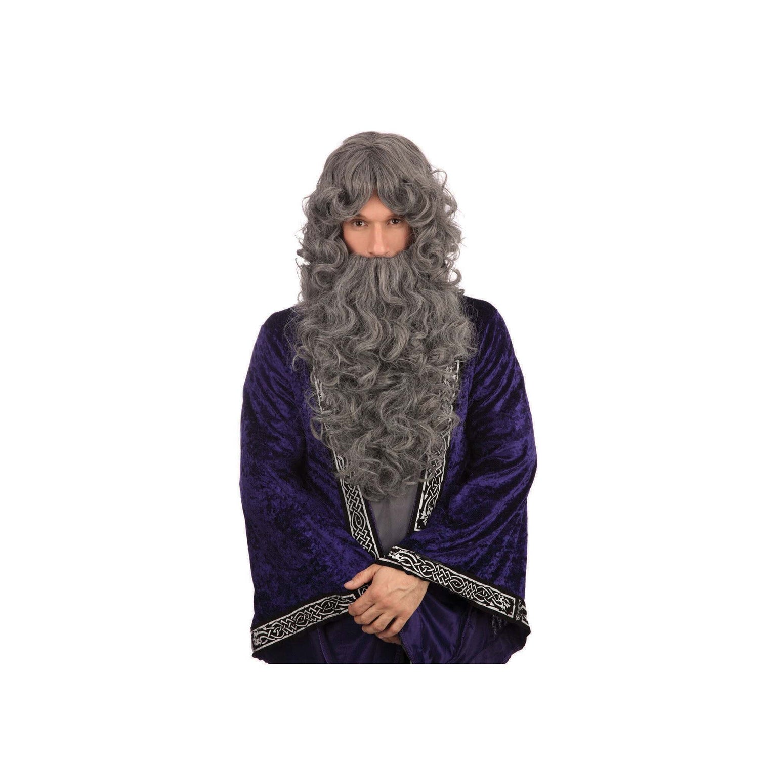 Wizard Wig and Beard Set Grey (Bagged) 1