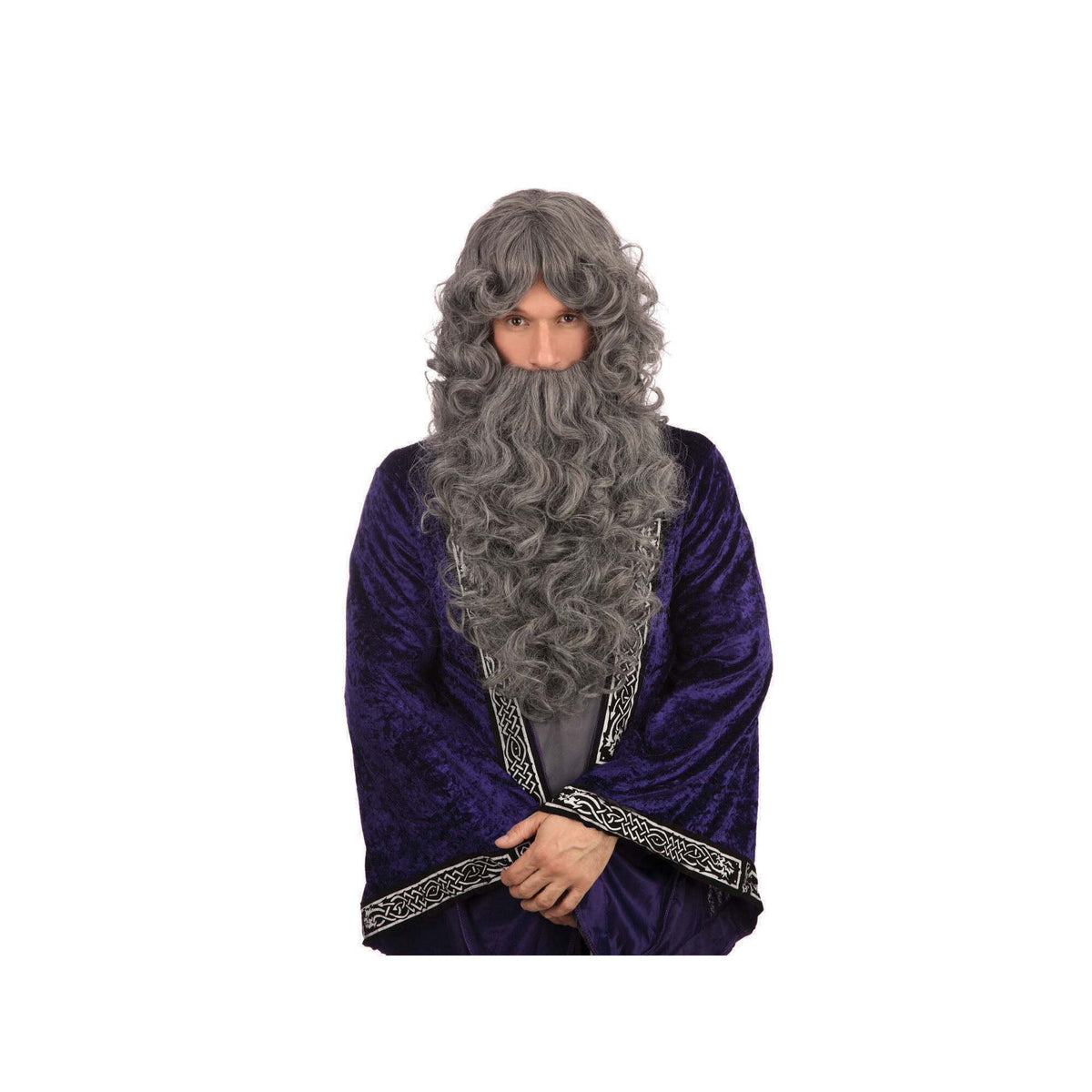 Wizard Wig and Beard Set Grey (Bagged) 1
