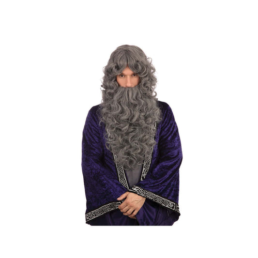 Wizard Wig and Beard Set Grey (Bagged) 1