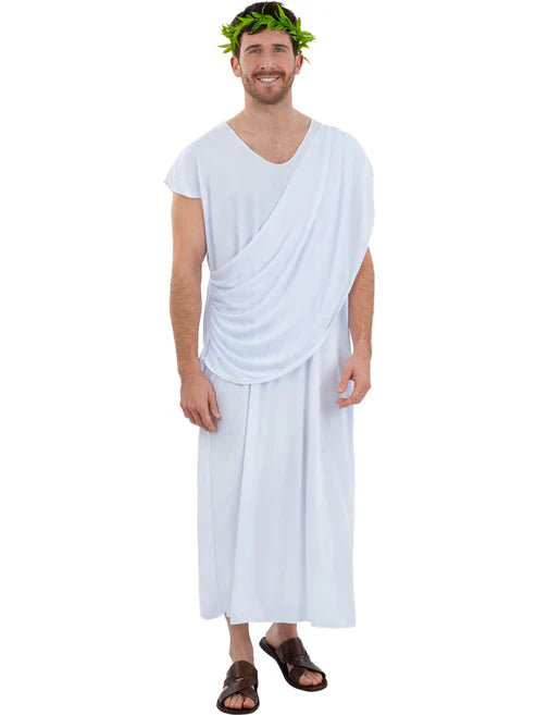 Toga Costume Unisex White Roman Toga Robe 1
