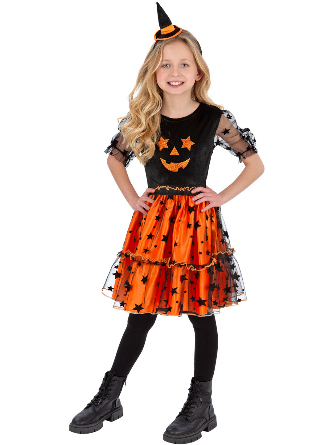 Pumpkin Dress with Headband for Kids