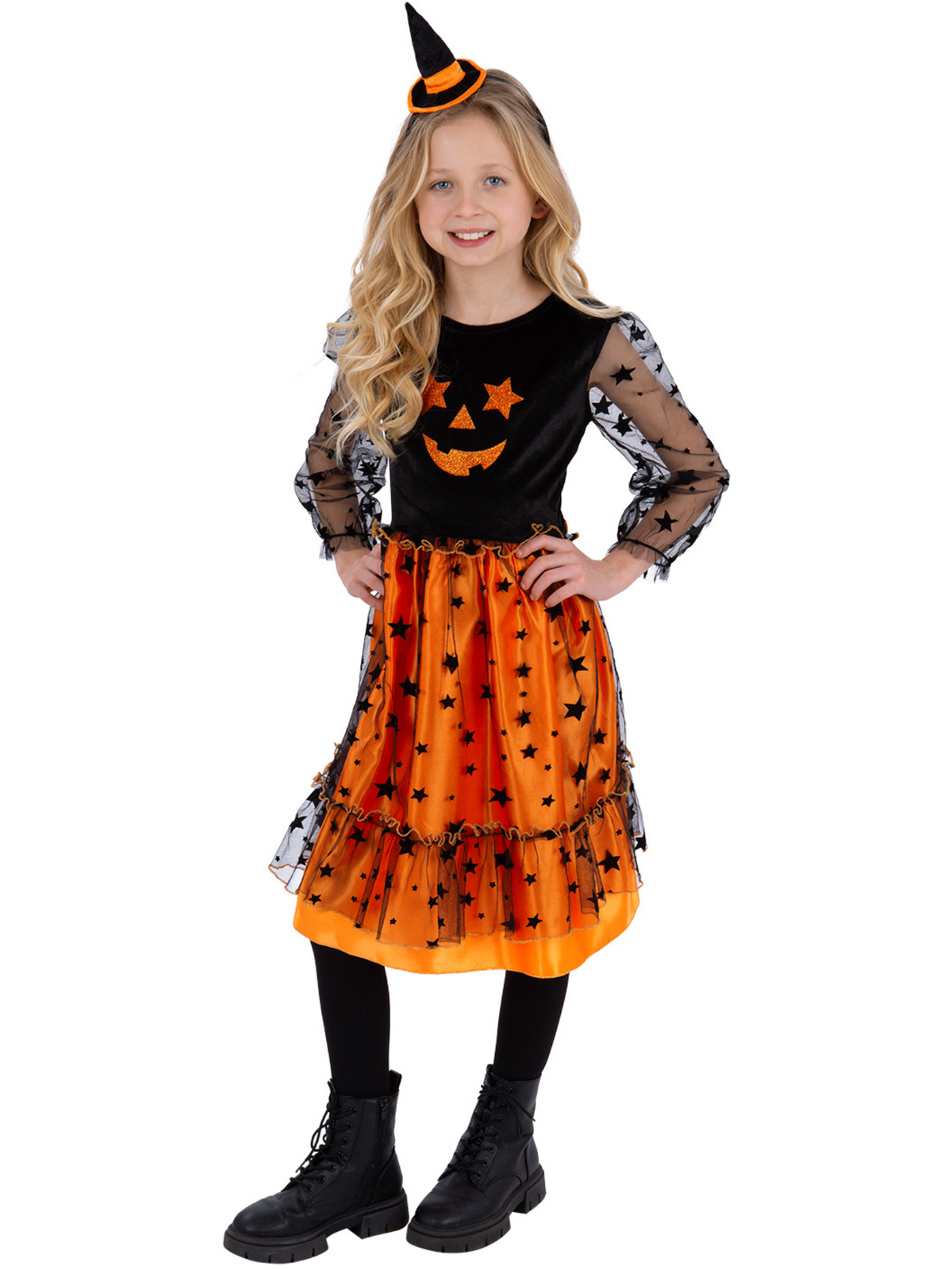 Pumpkin Dress with Headband for Kids 5