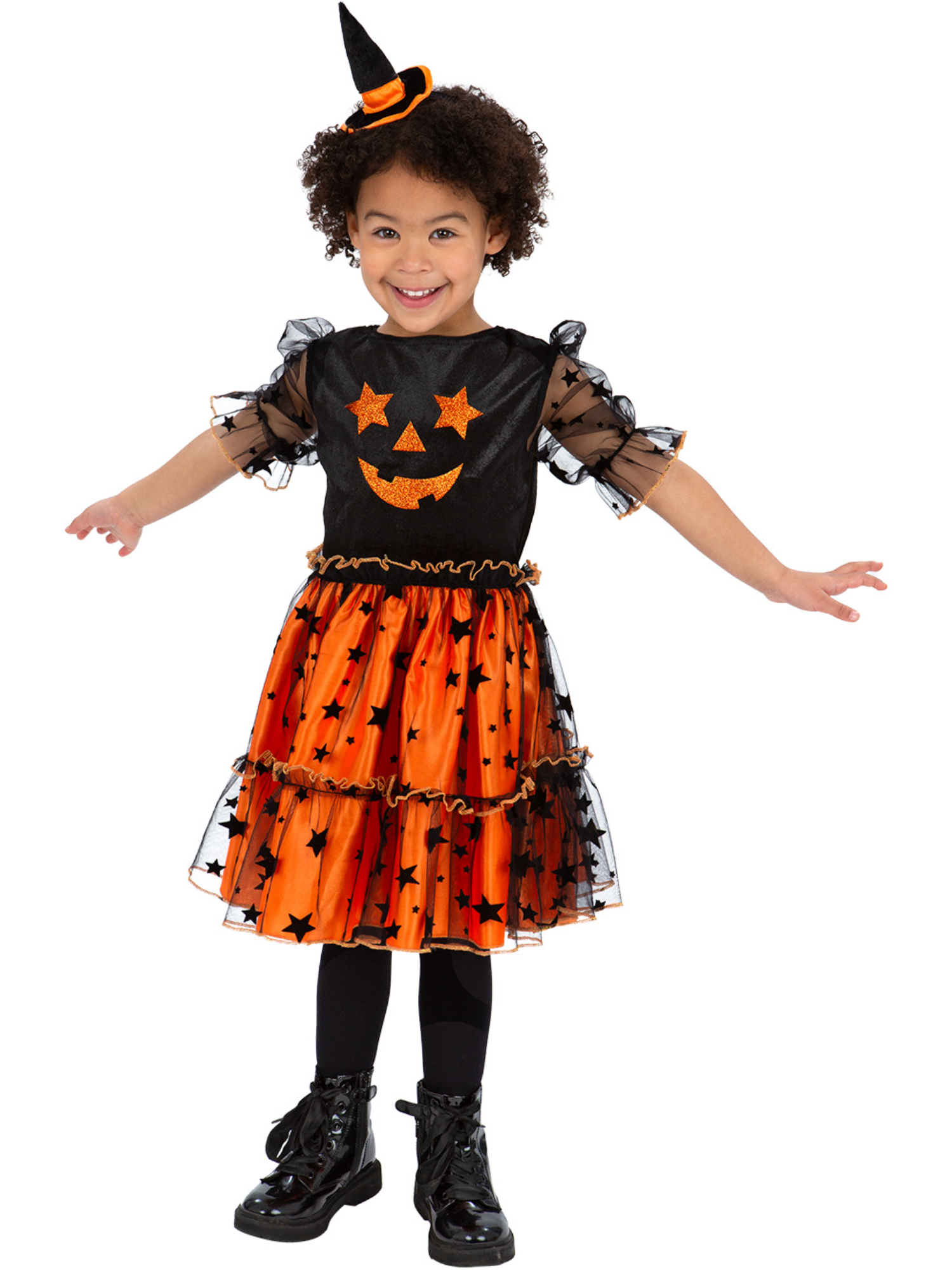 Pumpkin Dress with Headband for Kids 1
