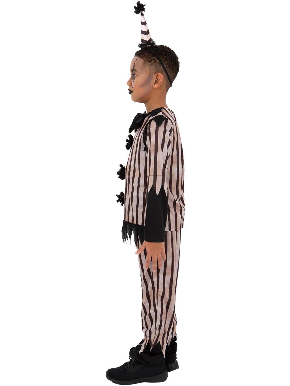 Dark Vintage Clown Costume Boys Top Trousers Hat 2