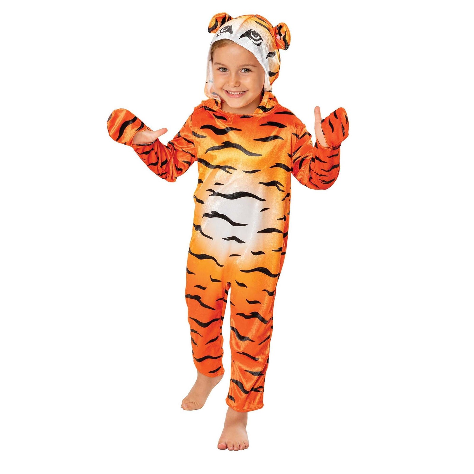 Tiger Costume for Kids Tail and Hood Jumpsuit 1