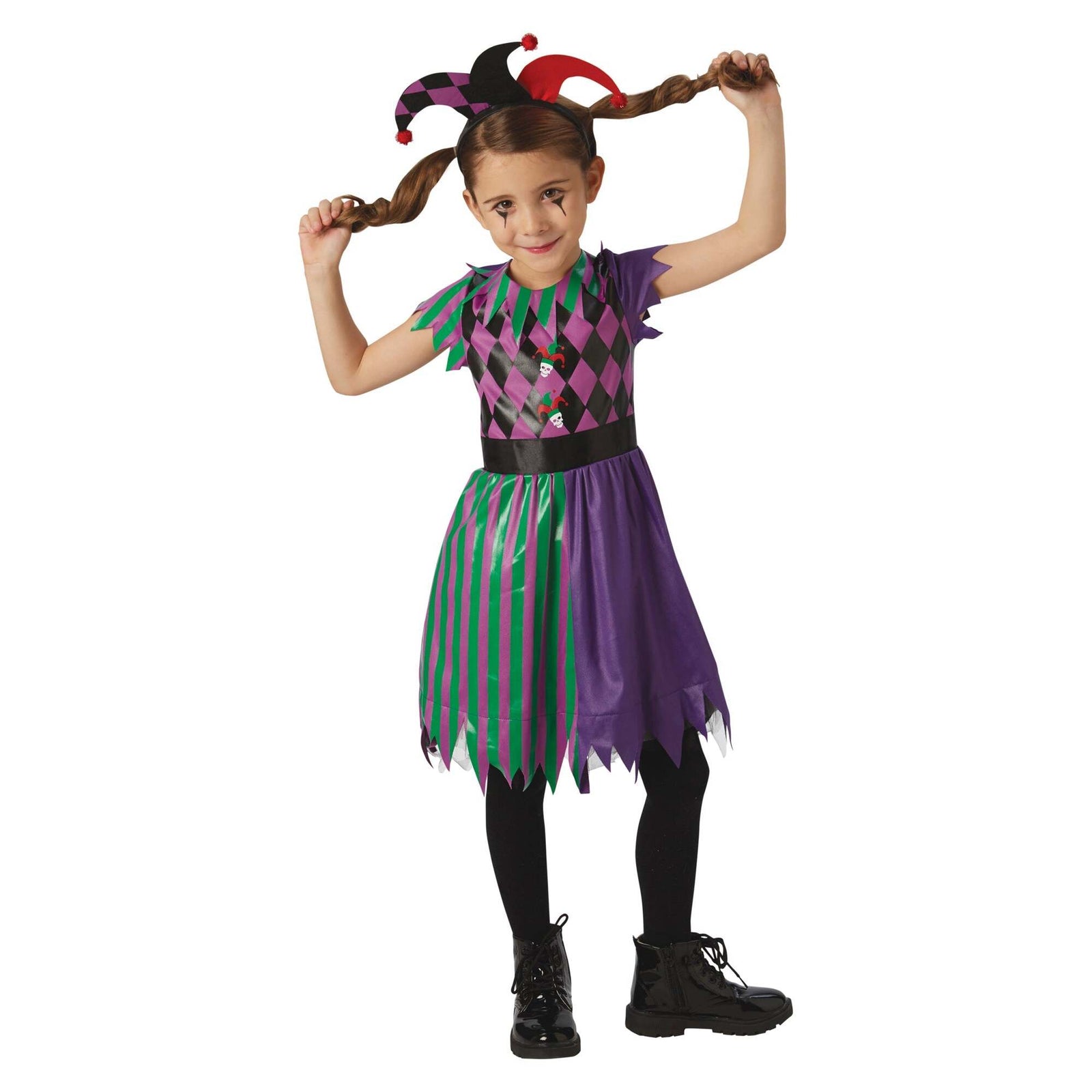 Harlequin Jester Costume for Girls 1