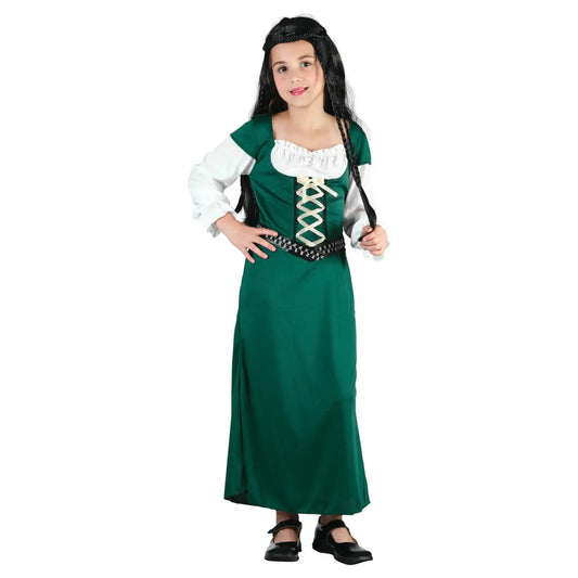 Maid Marion Kids Costume Green Dress 1