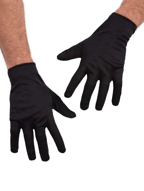 Short Black Gloves Adult Size Costume Accessories 1