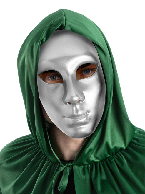 Silver Robot Mime Masquerade Mask