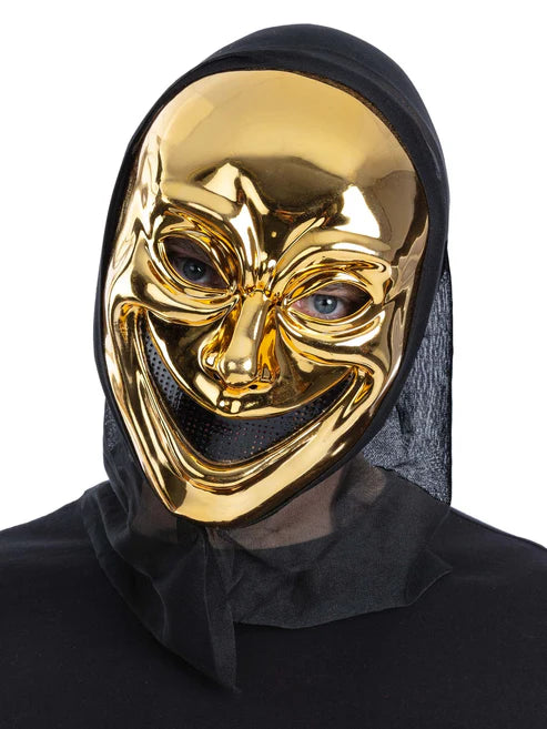 Gold Smiling Killer Hooded Mask The Purge 1