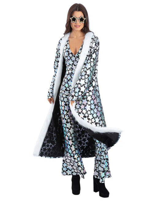 Unisex Star Gazer Coat Holographic Iridescent