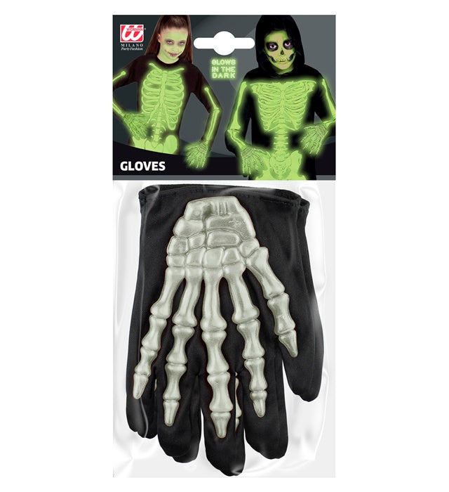 Glow In The Dark 3D Skeleton Gloves Child Size