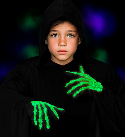 Glow In The Dark 3D Skeleton Gloves Child Size